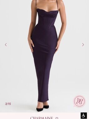 Elegant Corset Maxi Dress in Deep Plum
